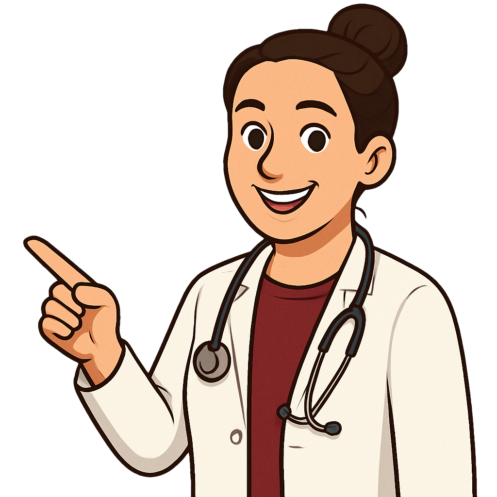 Veterinarian pointing